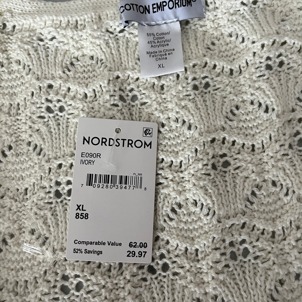 Cotton Emporium cream Knit Sweater XL